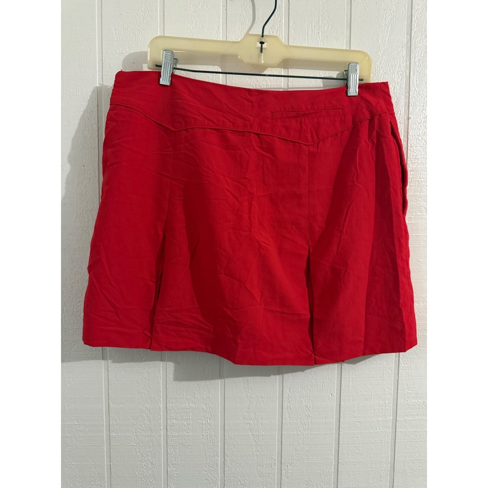 IZOD Golf Skort Womens 10 Red Active Mini Skirt Built In Shorts Pleated Pockets
